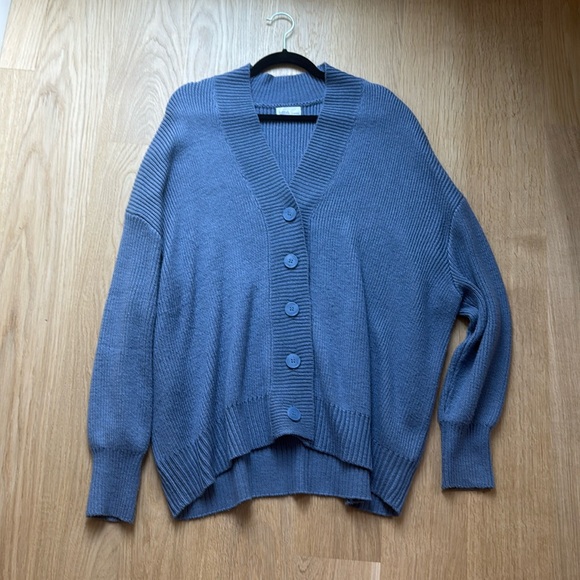 Big Cozy Blue button up sweater - Picture 1 of 3